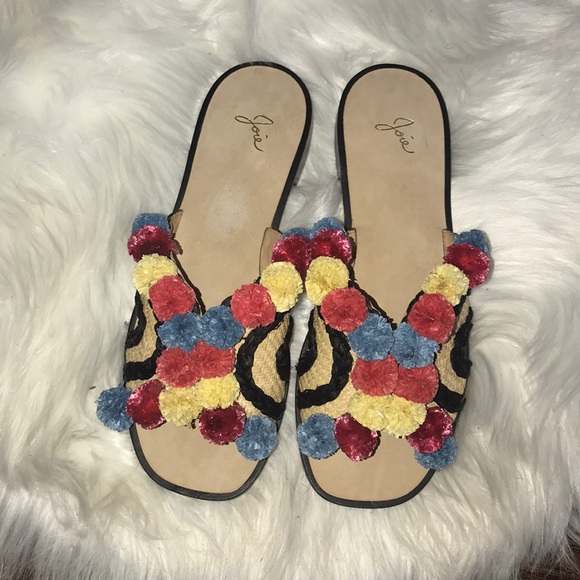 π₯Joie raffia Pom Pom sandals.π₯π₯π₯π₯π₯π₯ - Picture 3 of 7